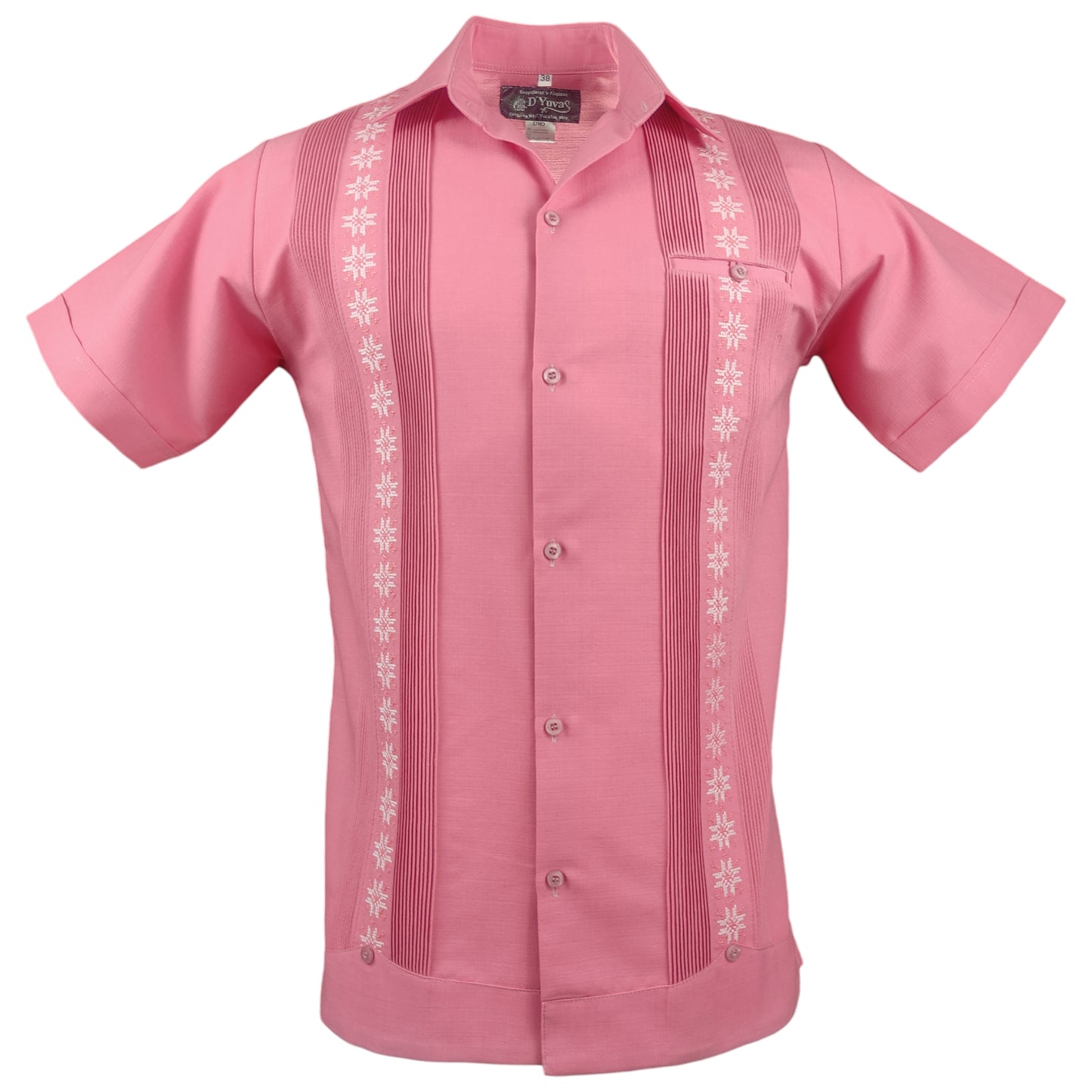 Yucatecan Guayabera, Linen with Embroidered Cotton, Short Sleeve, D´Yuvas