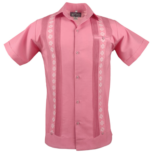 Guayabera Yucateca, Lino con Algodón Bordado, Manga Corta, D´Yuvas