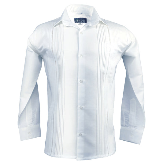 Guayabera Yucateca Lino, Manga Larga, D´Yuvas, Auténtica Guayabera Mexicana.