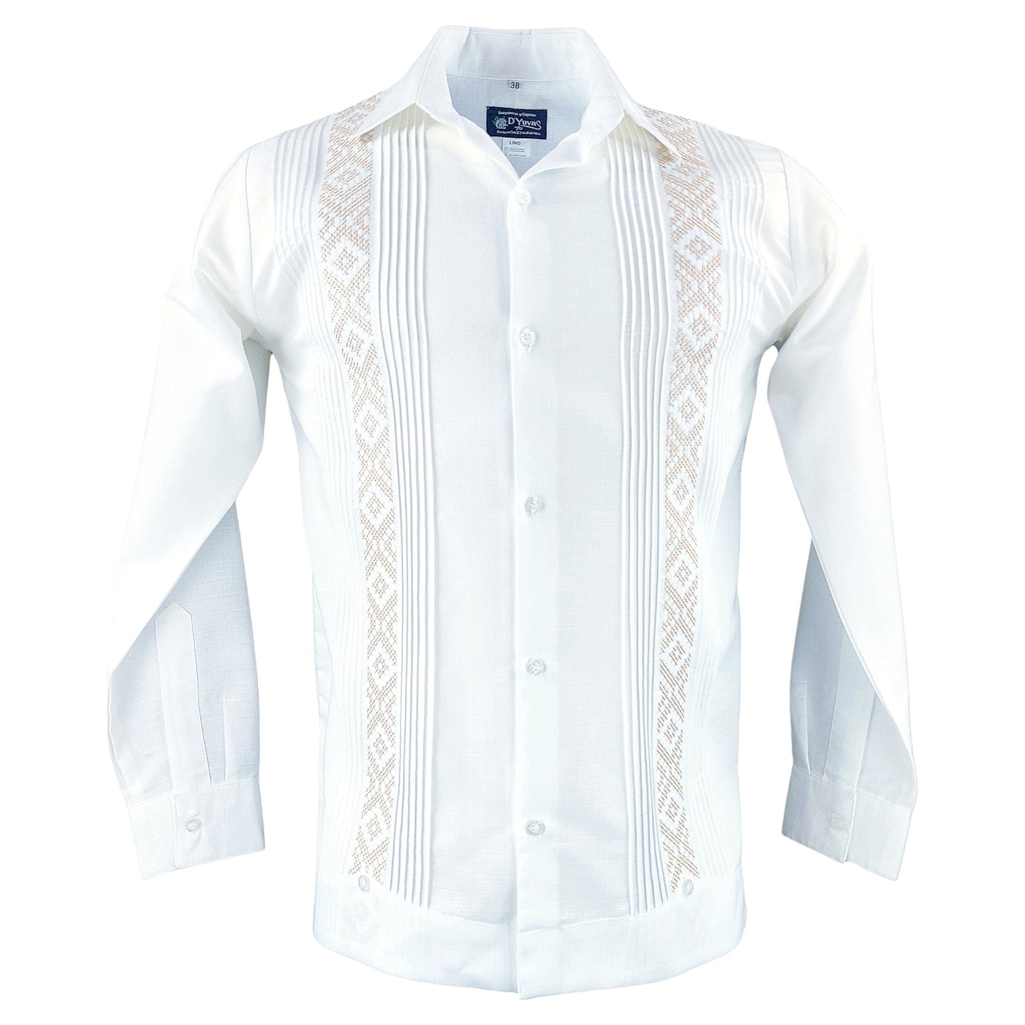 Guayabera Yucateca Manga Larga, D´Yuvas, Auténtica Guayabera Mexicana, Lino Bordado