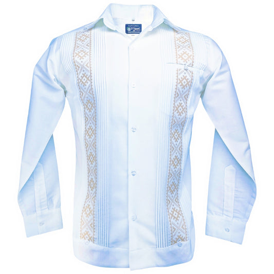 Yucatecan Guayabera with Embroidery, Long Sleeve, Guayabera D´Yuvas